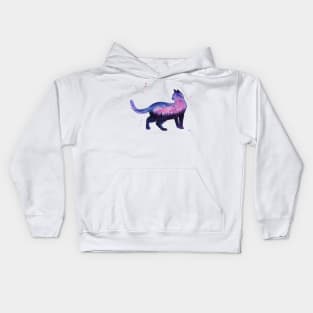 Galaxy Forest Cat Kids Hoodie